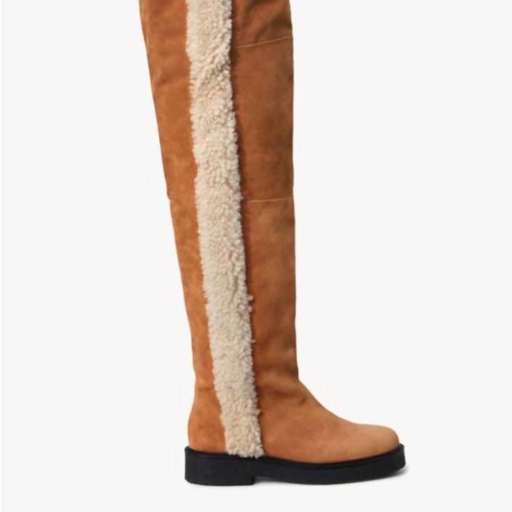 Staud Rowan shearling and suede boots, size 40, new, only worn to try on